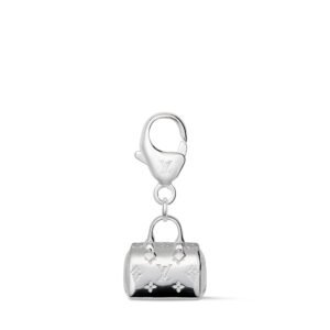 Speedy Silver LV Charm