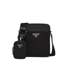 Re-Nylon and Saffiano leather shoulder bag