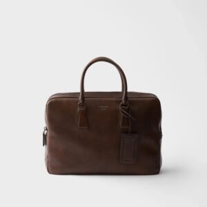 Leather work bag - Cocoa Brown