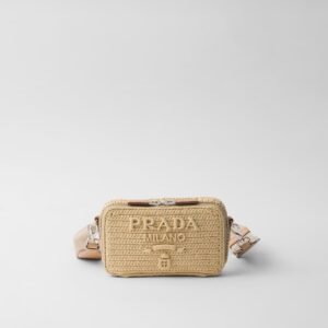 Crochet Prada Brique bag - Natural