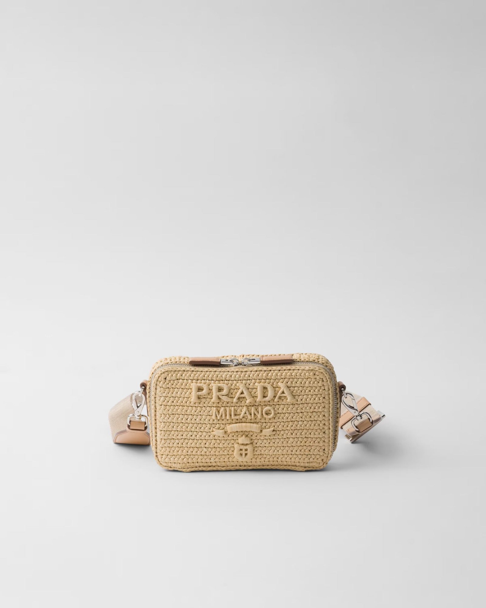 Crochet Prada Brique bag - Natural