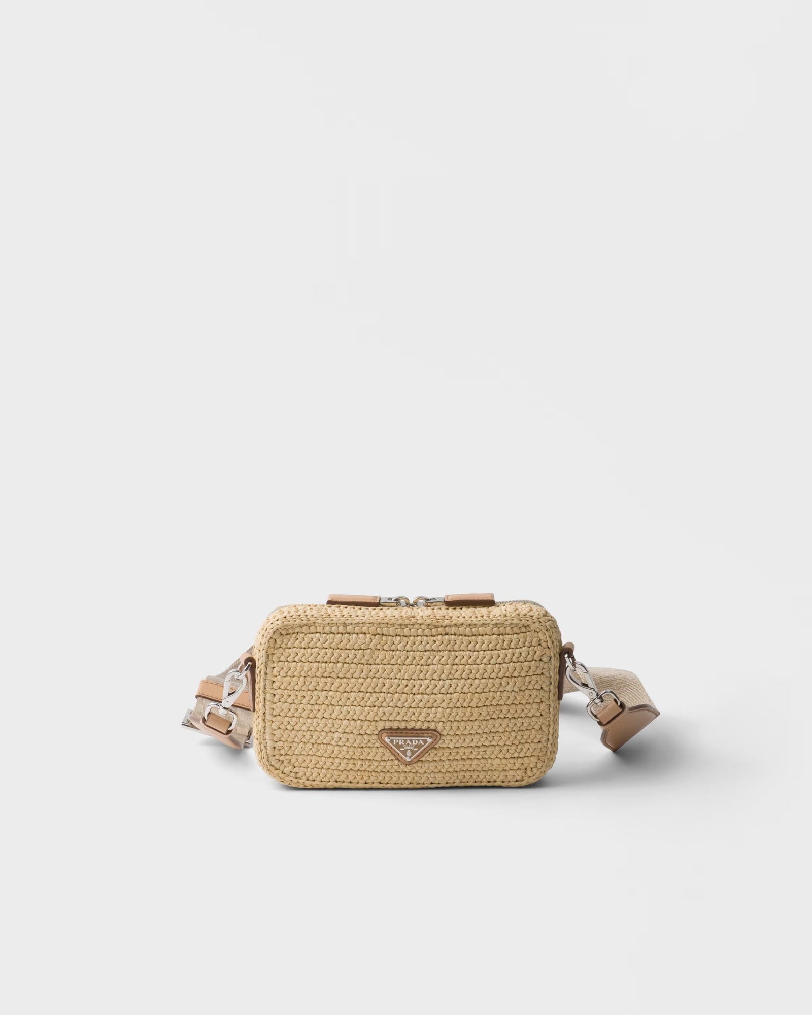Crochet Prada Brique bag - Natural